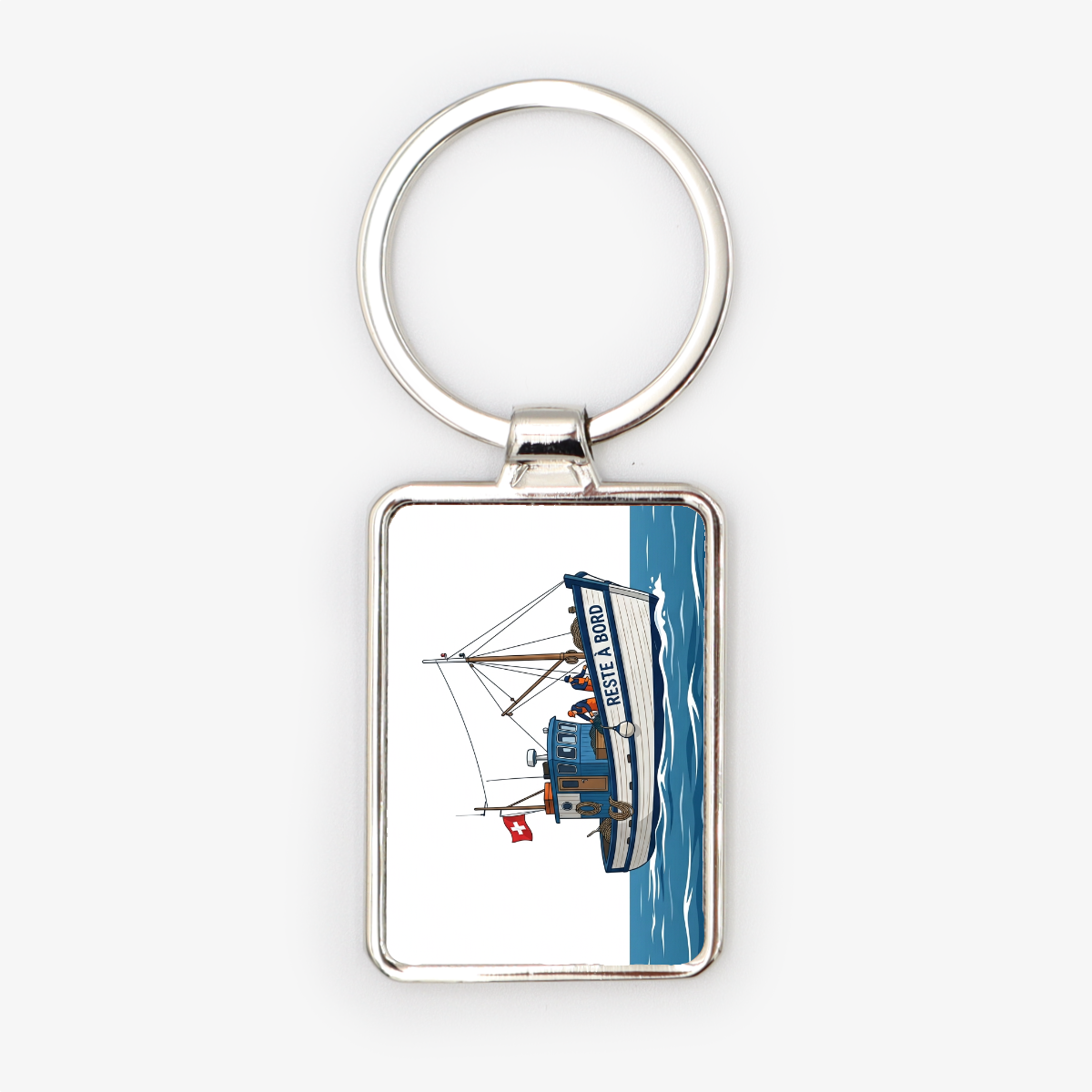 Porte-clé en métal avec motif original, solide et élégant pour accompagner vos clés au quotidien.